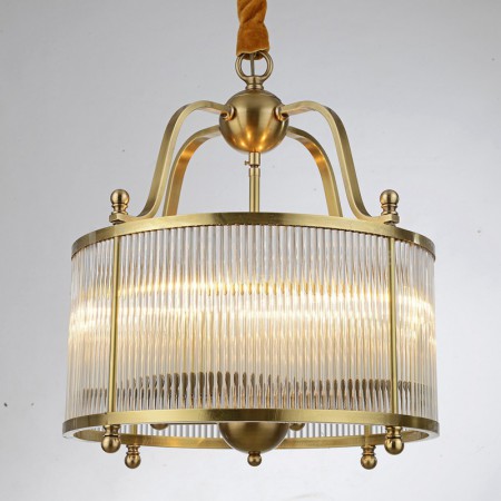 Drum Fine Brass 4 Light Chandelier