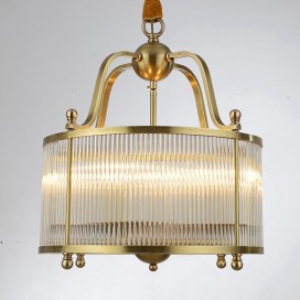 Drum Fine Brass 4 Light Chandelier