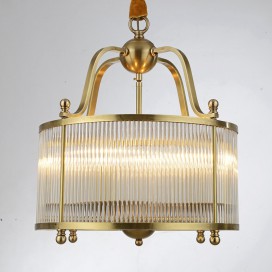 Drum Fine Brass 4 Light Chandelier