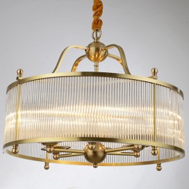 Drum Fine Brass 6 Light Chandelier