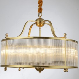 Drum Fine Brass 6 Light Chandelier