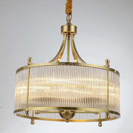 Drum Fine Brass 5 Light Chandelier