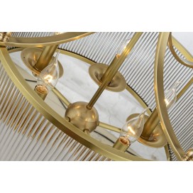 Drum Fine Brass 5 Light Chandelier