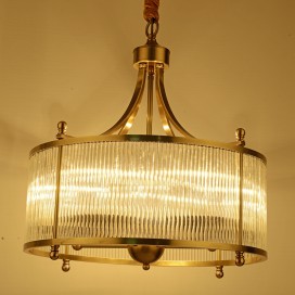 Drum Fine Brass 5 Light Chandelier