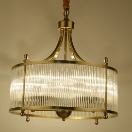 Drum Fine Brass 5 Light Chandelier