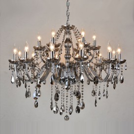 18 Light (12+6) 2 Tiers Retro Gray Candle Style Crystal Chandelier