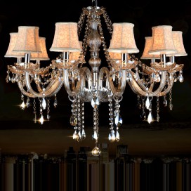 10 Light Cognac Colour Candle Style Crystal Chandelier