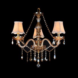 3 Light Amber Candle Style Crystal Chandelier
