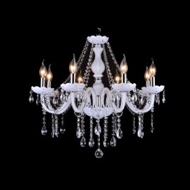 8 Light White Candle Style Crystal Chandelier