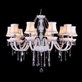 10 Light White Candle Style Crystal Chandelier