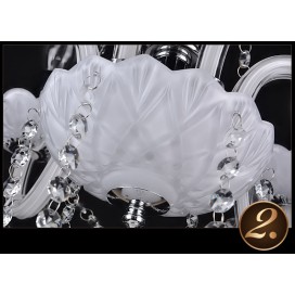 12 Light (8+4) 2 Tiers White Candle Style Crystal Chandelier
