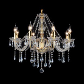 8 Light Gold Luxurious Candle Style Crystal Chandelier