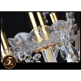 8 Light Gold Luxurious Candle Style Crystal Chandelier