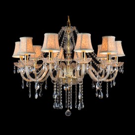 10 Light Gold Luxurious Candle Style Crystal Chandelier