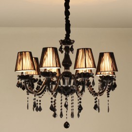 8 Light Black Candle Style Crystal Chandelier