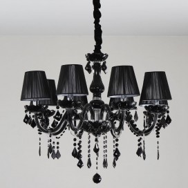 8 Light Black Candle Style Crystal Chandelier