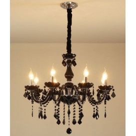 8 Light Black Candle Style Crystal Chandelier