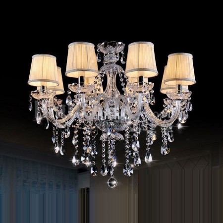 8 Light Modern Clear Candle Style Crystal Chandelier