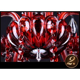 8 Light Red Candle Style Crystal Chandelier