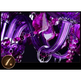 8 Light Purple Candle Style Crystal Chandelier