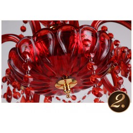 18 Light (12+6) 2 Tiers Red Candle Style Crystal Chandelier