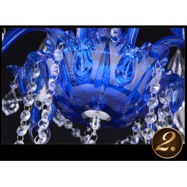 6 Light Blue Mediterranean Style Candle Style Crystal Chandelier