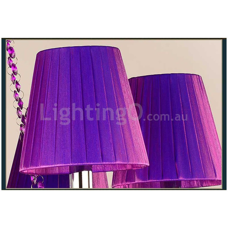 18 Light 12 6 2 Tiers Purple Candle Style Crystal Chandelier