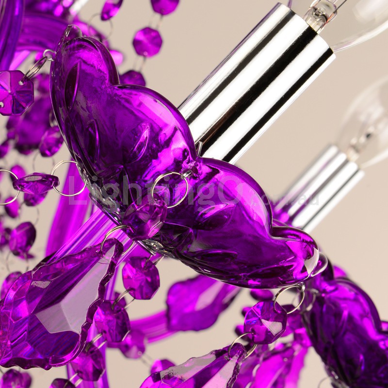 18 Light 12 6 2 Tiers Purple Candle Style Crystal Chandelier