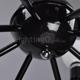Black Retro Vintage Metal 8 Light Single Tier Chandelier
