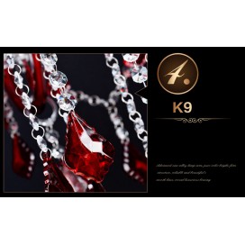 10 Light Red Candle Style Crystal Chandelier