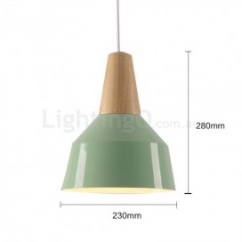 1 Light Modern/ Contemporary Wood Pendant Light