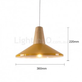 1 Light Modern/ Contemporary Wood Pendant Light