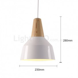 1 Light Modern/ Contemporary Wood Pendant Light