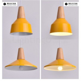 1 Light Modern/ Contemporary Wood Pendant Light