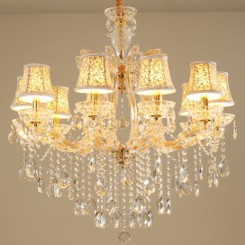 8 Light Gold Candle Style Crystal Chandelier