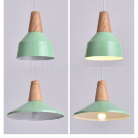 1 Light Modern/ Contemporary Wood Pendant Light