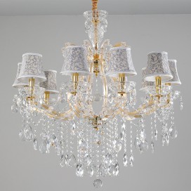 10 Light Gold Candle Style Crystal Chandelier