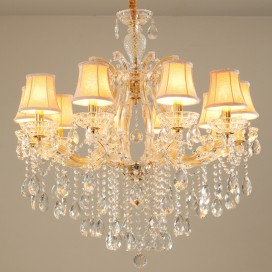 10 Light Gold Candle Style Crystal Chandelier