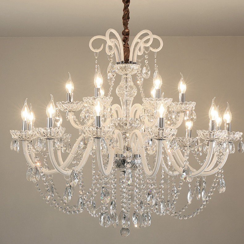 18 Light 12 6 2 Tiers Clear Candle Style Crystal Chandelier