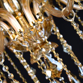 6 Light Amber Candle Style Crystal Chandelier