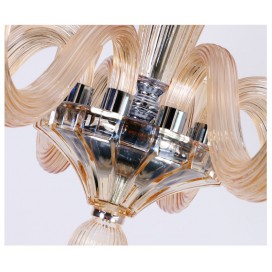 6 Light Champagne Candle Style Crystal Chandelier