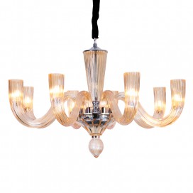 8 Light Champagne Candle Style Crystal Chandelier