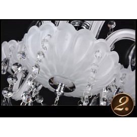 6 Light White Candle Style Crystal Chandelier