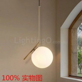 1 Light Modern/ Contemporary Pendant Light with Glass Shade Light