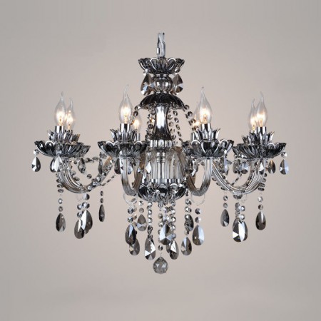 8 Light Gray Candle Style Crystal Chandelier