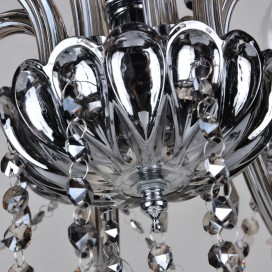 18 Light (12+6) 2 Tiers Gray Candle Style Crystal Chandelier