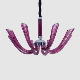 8 Light Purple Candle Style Crystal Chandelier