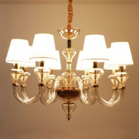 8 Light Clear Gold Candle Style Crystal Chandelier