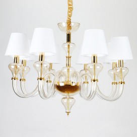 8 Light Clear Gold Candle Style Crystal Chandelier