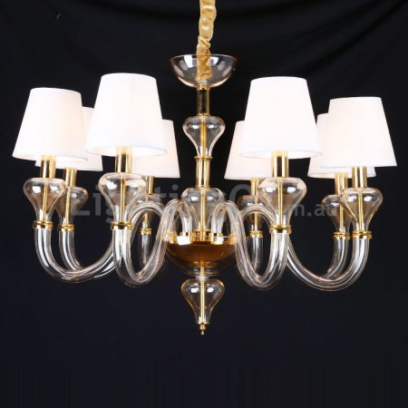 8 Light Clear Gold Candle Style Crystal Chandelier